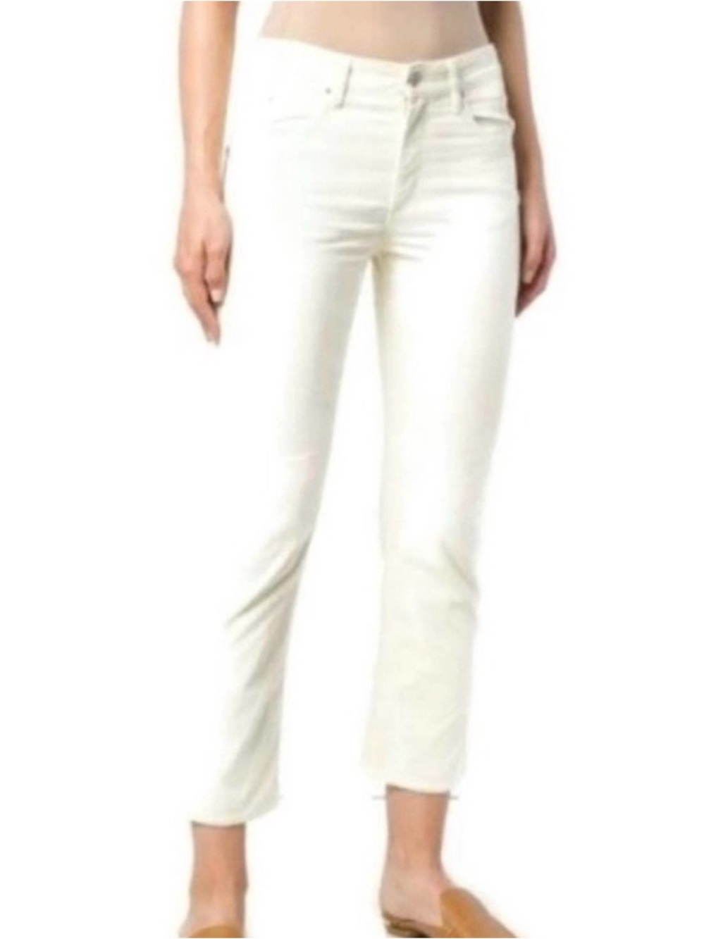 Isabel Marant Etoile Apollo Straight Slim Leg Corduroy Pant Women Size 8 Ivory